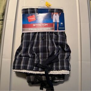 Hanes Men's 2-Pack Woven Stretch Sleep Shorts